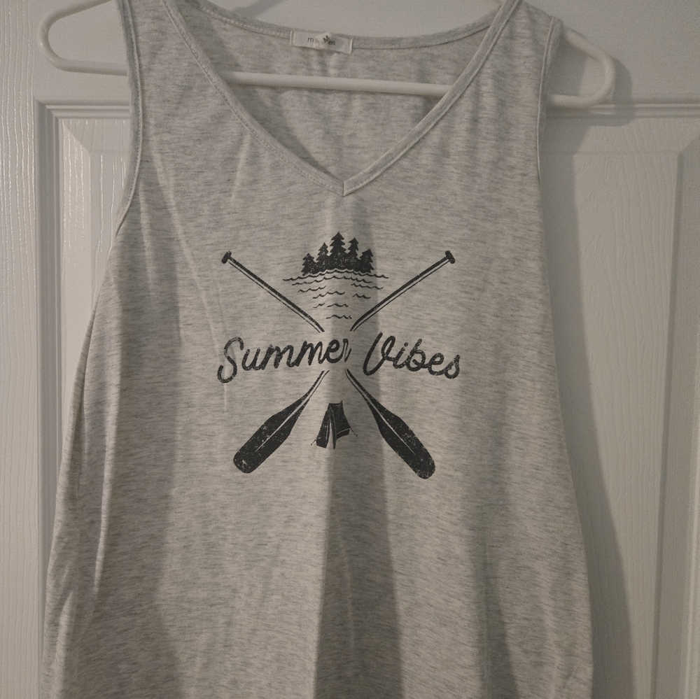Maurices Light Gray 'Summer Vibes' Tank Top